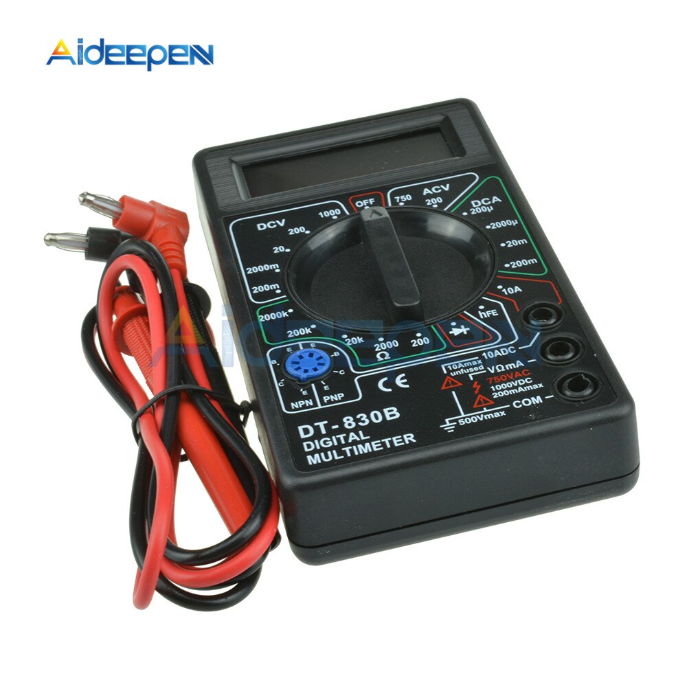 DT830B AC/DC Digital Multimeter 750/1000V Voltmeter Ammeter Ohm Tester Safety Handheld Meter Digital Multimeter With Test Leads | BigBuy360 - bigbuy360.vn