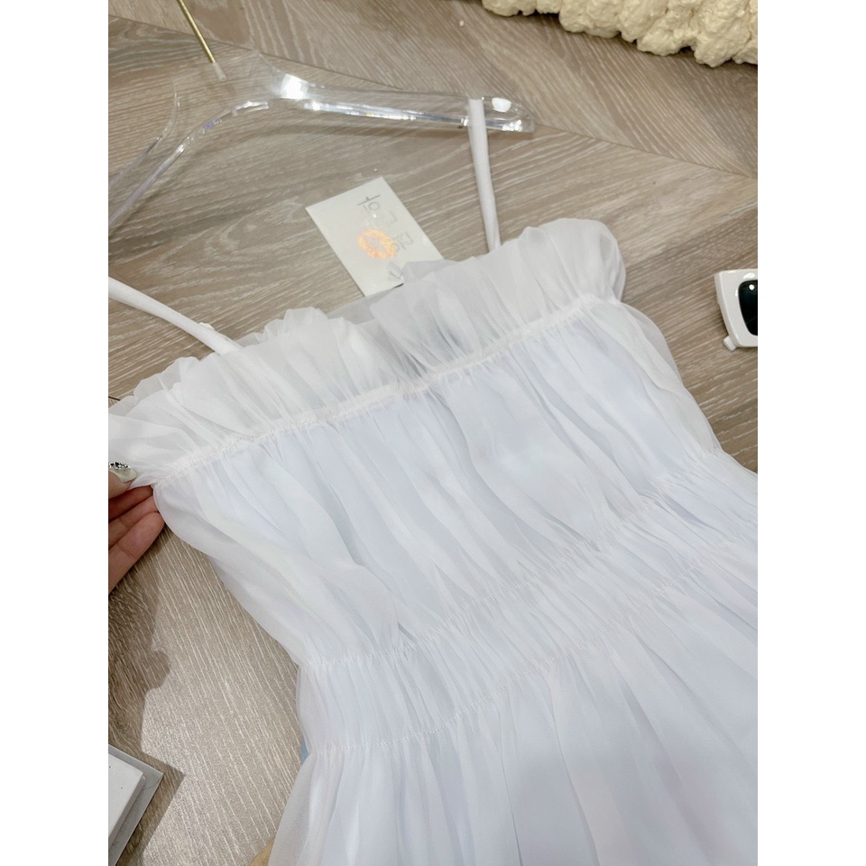 Bộ Áo 2 Dây Voan Kèm Chân Váy Kaki Xanh 🦋