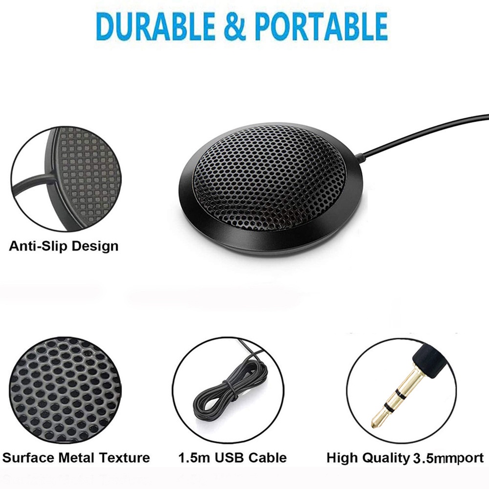 Micro thu âm đa hướng 360 độ jack cắm 3.5mm chất lượng cao cho máy tính bàn