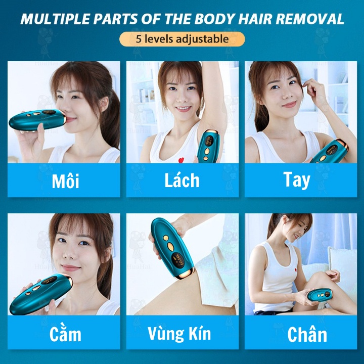 Máy Triệt Lông Toàn Thân IPL 99000 Xung , Sử Dụng Công Nghệ Cao Kết Hợp Trẻ Hóa Làn Da - Tặng Kèm Kính Bảo Vệ ,Dao Cạo