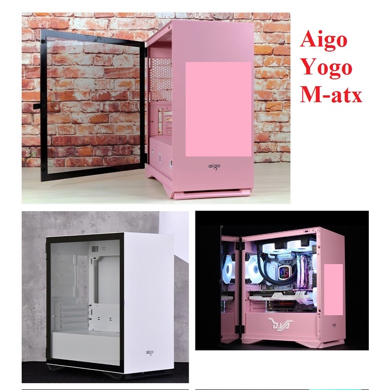 Vỏ case Aigo Yogo M2 M- ATX Màu Trắng đen hồng xám