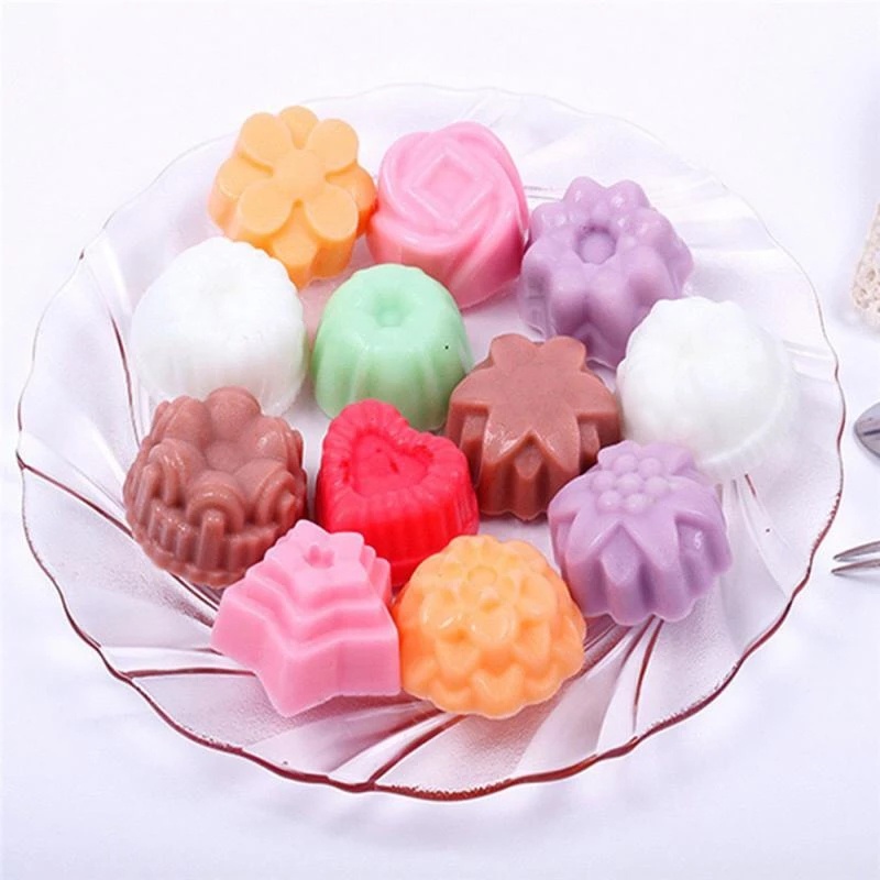 Khuôn Silicone Làm Bánh Kẹo 12 Ngăn Hình Hoa
