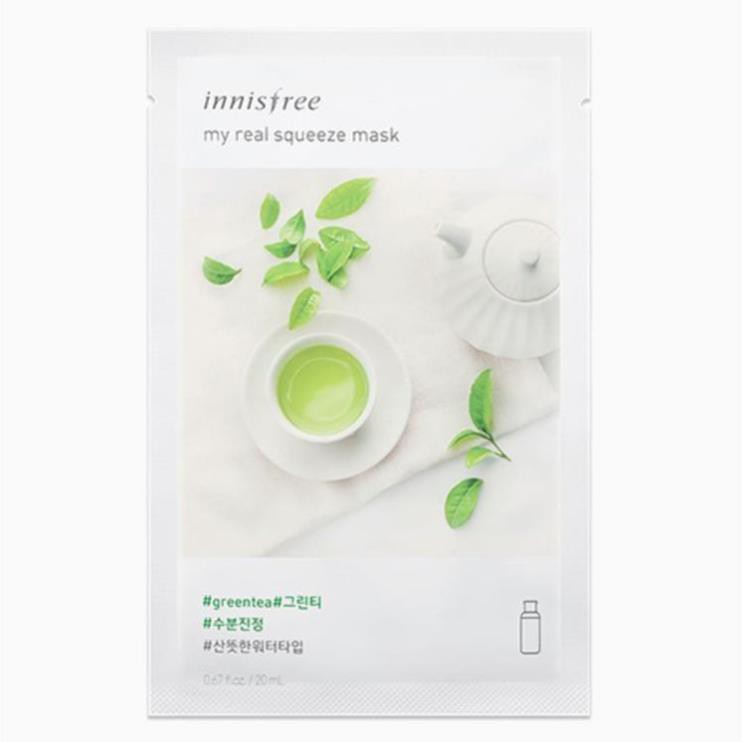 Combo 10 mặt nạ my real squeeze mask innisfree vị Trà Xanh