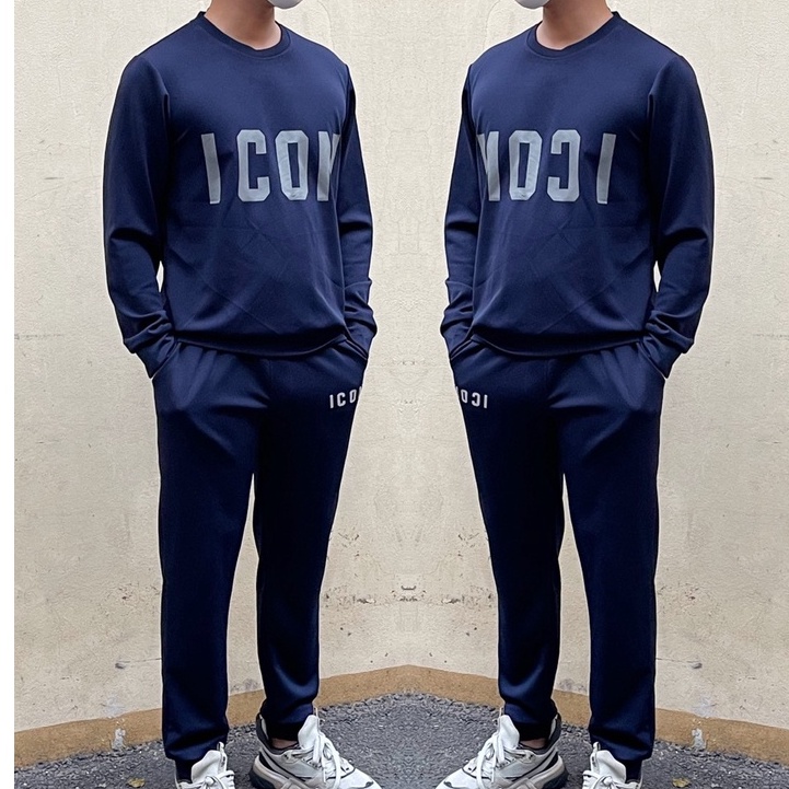 [sale xả hàng] Bộ quần áo nỉ thu đông thể thao nam chất poly 2 da Icon Pon.mens