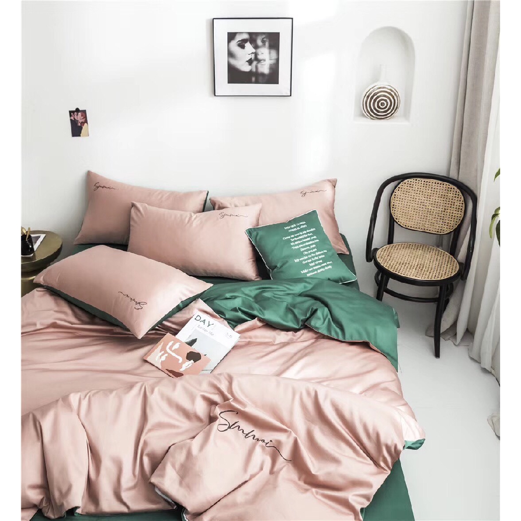 Bộ Chăn Ga GỐI LỤA TENCEL SUMOI Phối Màu | BigBuy360 - bigbuy360.vn