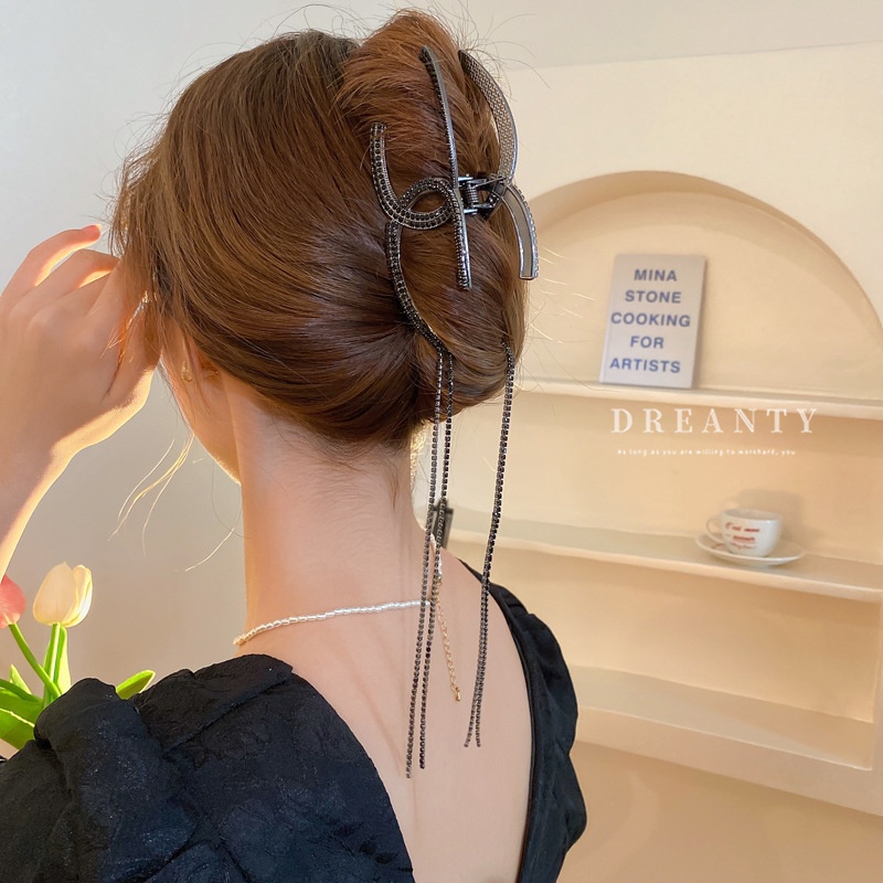 Kẹp Tóc Cá Mập Đính Kim Cương Giả Phong Cách Hàn Quốc Thời Trang Mới