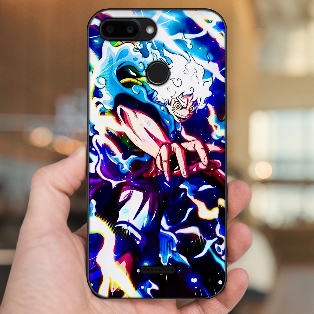Ốp lưng Xiaomi Redmi 6 viền đen in hình Luffy One Piece