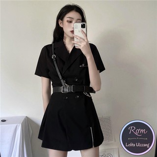 Set váy vest kèm dây nịt phong cách cá tính, lolita ulzzang