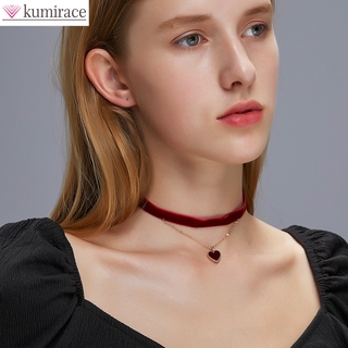 Vòng Cổ Choker Hai Lớp Hình Trái Tim Thời Trang Cho Nữ