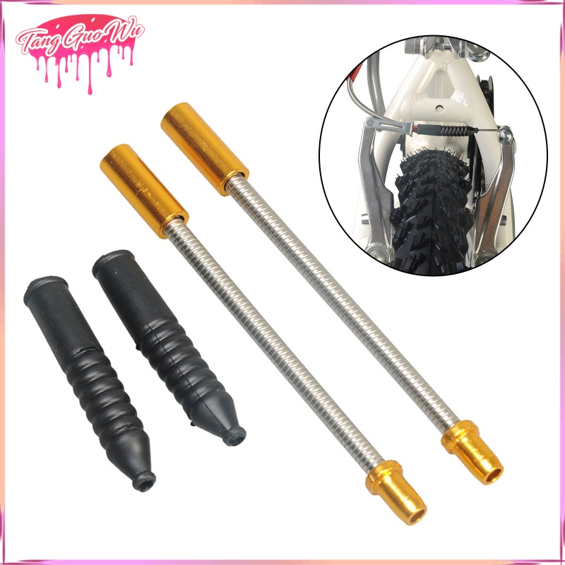 Set 6 Ống Phanh Chữ V Màu Bạc Kèm Dây Phanh Cao Su Màu Đen Cho Xe Đạp