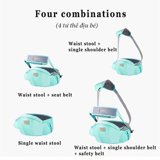 Địu ngồi cho bé, địu em bé 0-1,5 tuổi thiết kế tối giản, thoáng mát, dễ sử dụng BBShine – SS012