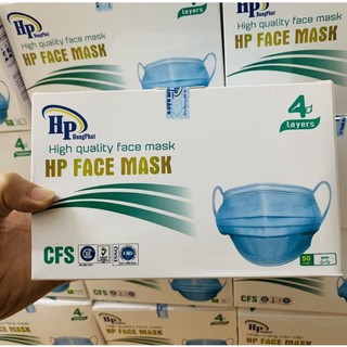 Khẩu trang y tế 4 lớp - hộp 50 chiếc - kháng khuẩn - chống giọt bắn
