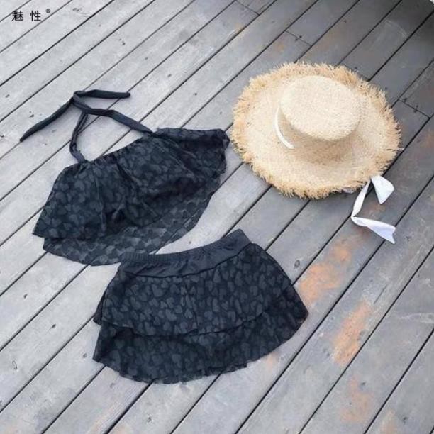 BỘ BƠI REN 2 MẢNH ĐEN VÀ HỒNG M3002 CHO NỮ | BigBuy360 - bigbuy360.vn