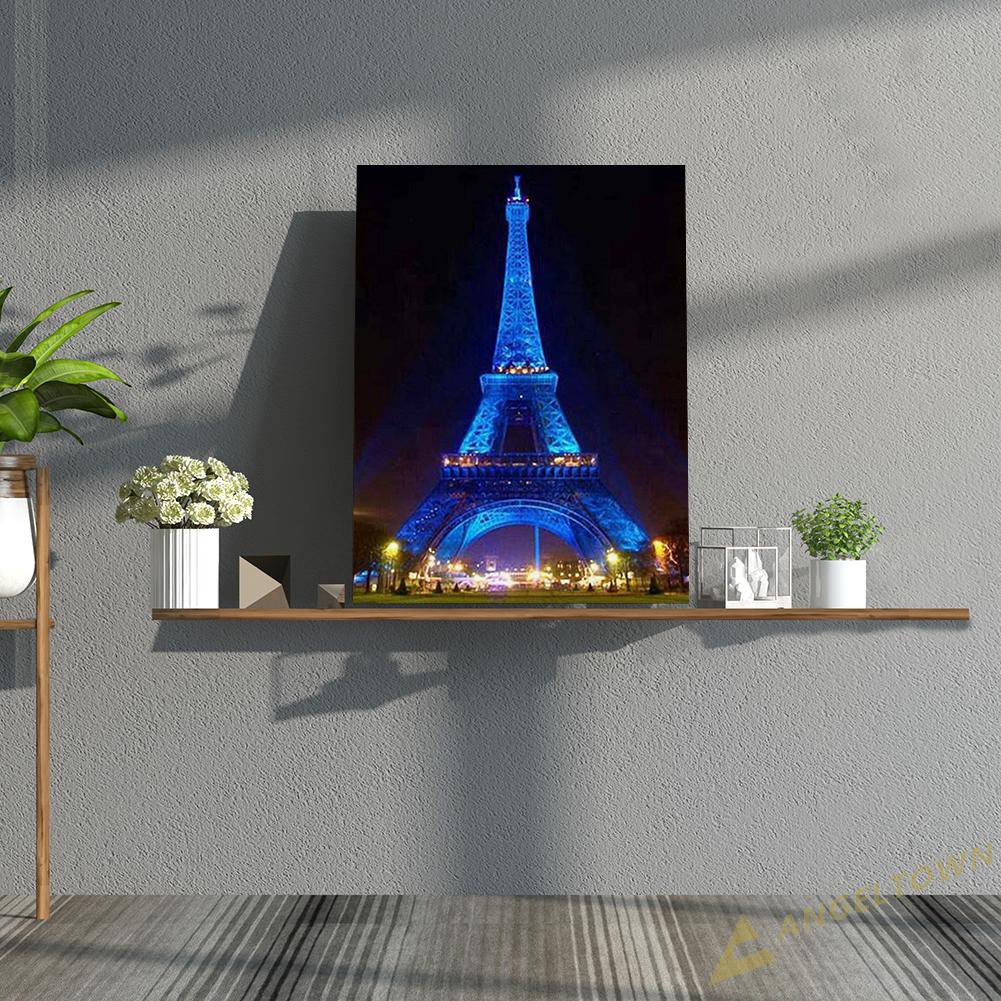 DIY 5D Mosaic Full Drill Diamond Painting Eiffel Tower Rhinestone Cross Stitch