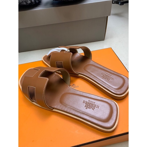 Dép lê hm nâu bò