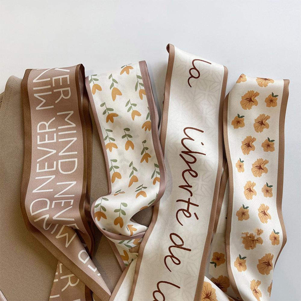 Khăn Quàng Cổ Dài Bằng Lụa Satin Đơn Giản Dễ Phối Đồ Dành Cho Nữ C5N3