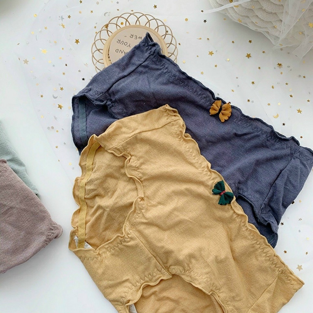 Quần lot nữ cotton xuất Nhật KIMCHIBIKINI quần chip nữ bông nơ thông hơi vải mềm loại đẹp QL174