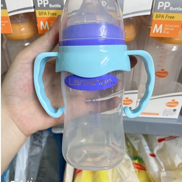 TAY CẦM BÌNH SỮA PIGEON CỔ RỘNG, LANISNOH MOMMA