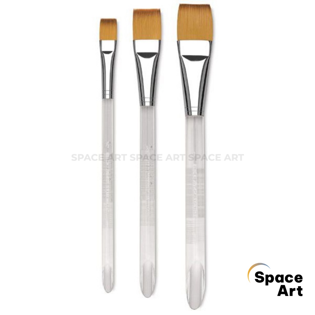 Cọ bộ 6 cây dẹp ngang LOHEV thân trong vẽ màu nước,acrylic