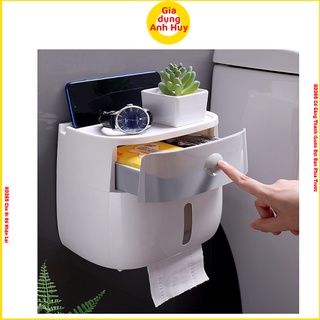 Hộp đựng giấy vệ sinh Cao cấp Ecoco dán tường vệ sinh nhà tắm có 2 ngăn chống nước hiệu quả - HGVS1