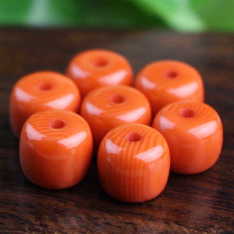 Hạt Xỏ Vòng Đeo Tay Bằng Resin Màu Đỏ Hổ Phách Dùng Làm Vòng Tay Phong Cách Phật Giáo DIY