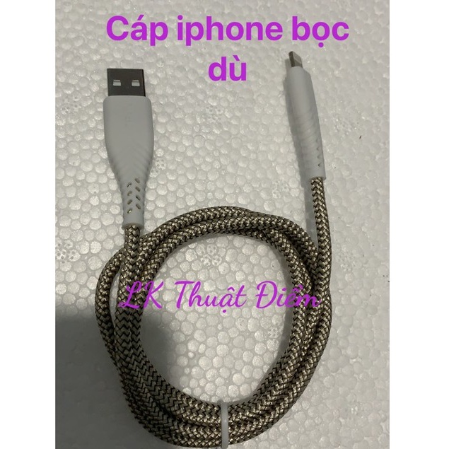 cáp sạc iphone bọc dù cao cấp - hàng xịn tpvn bảo hành 6 tháng