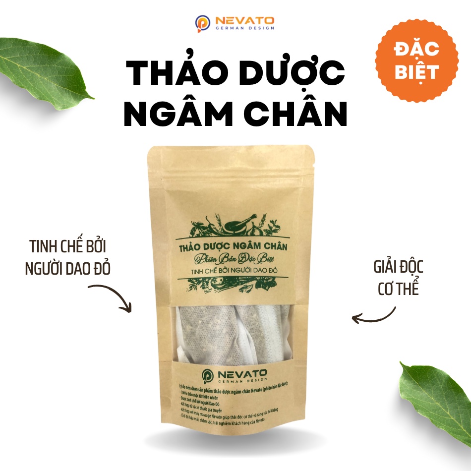 Combo Máy Massage Ngâm Chân Thông Minh Nevato NVF612 Premium Và 5 Hủ Thảo Dược 12 Vị Thiên Nhiên