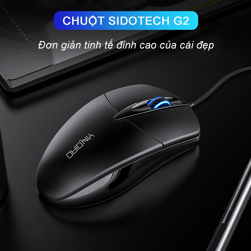 Chuột máy tính có dây văn phòng gaming SIDOTECH P20 giá rẻ Silent tắt âm chống ồn DPI 1200 chơi game cho laptop