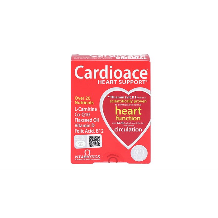 Thực phẩm bảo vệ sức khỏe CARDIOACE - Hỗ trợ sức khỏe tim mạch - HÀNG CHÍNH HÃNG - CÓ TEM CHÍNH HÃNG - Hộp 30 viên