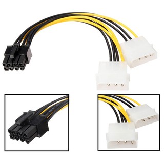 Dây cáp nguồn chuyển 2 Sata Molex 4 pin ra 8 pin VGA - Dây VGA 8 pin