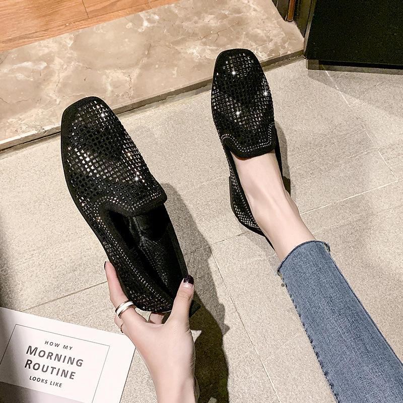 Giày Búp Bê Đế Mềm Mũi Vuông Đính Đá Phong Cách Hàn Quốc Cho Nữ | BigBuy360 - bigbuy360.vn