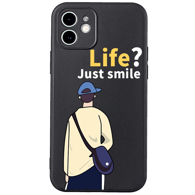 JURSUE Soft Silicone Matte Case For iPhone 12 11 Pro Max X Xs Max XR 8 7 6 6S Plus Shockproof Protective Creativity Cartoons Couple Phone Cover Casing All