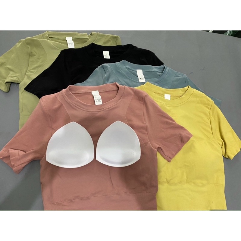 Áo Croptop dệt tập Gym Yoga nữ cao cấp có mút