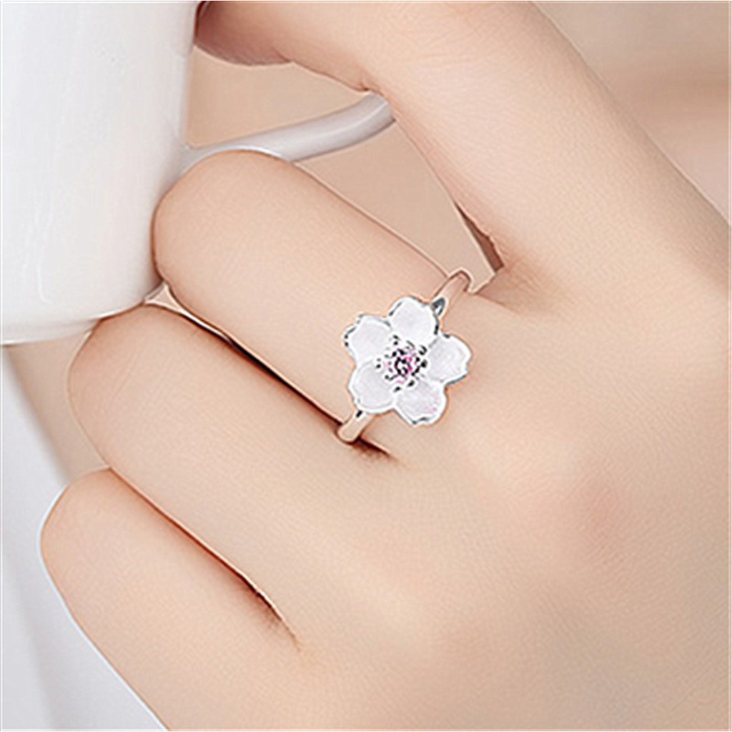Nhẫn Bạc Nữ Hoa Anh Đào TNC Jewellery