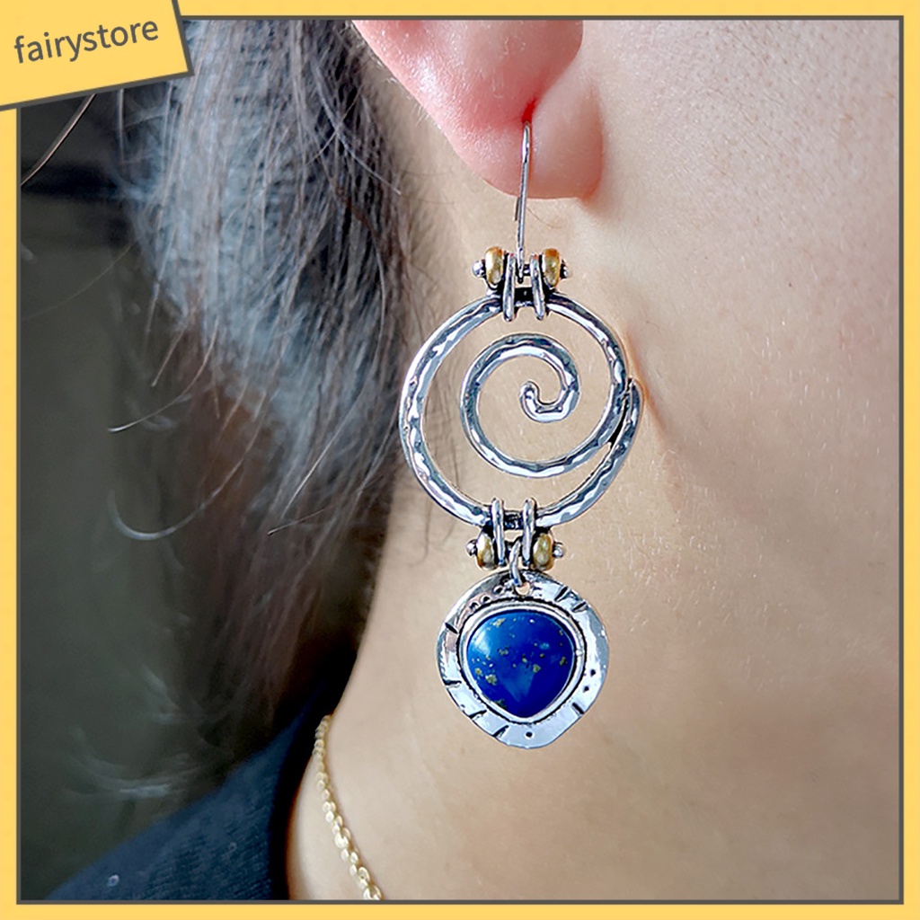 Bông tai dáng dài mặt hình giọt nước thời trang nữ