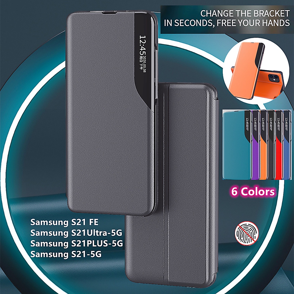 Bao Da Điện Thoại Nắp Lật Sang Trọng Chống Sốc Cho Samsung Galaxy S21 PLUS Ultra FE S21plus S21Ultra S21FE