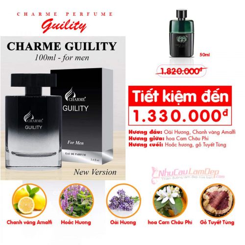 Nước Hoa Nam Guility hương trẻ trung, nam tính 100ml | Thế Giới Skin Care