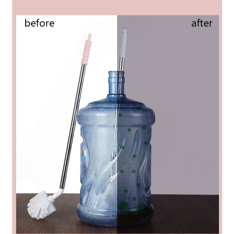Bàn chải vệ sinh bình nước bằng thép không gỉ 360 độ đa năng chà rửa sâu cho bình nước khoáng
