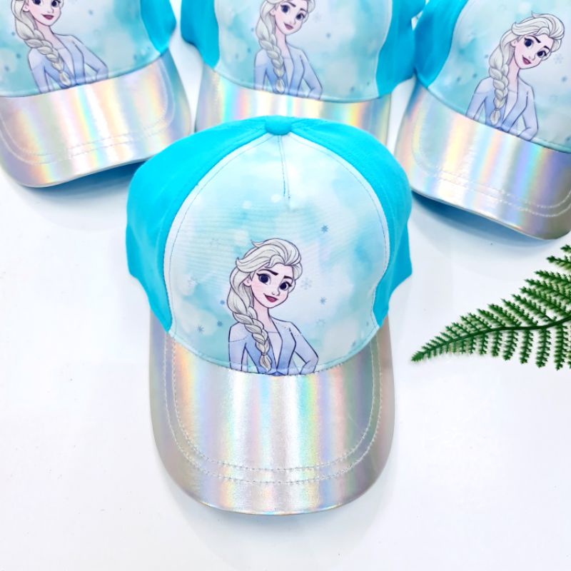 Mũ lưỡi trai bé gái 6 đến 10 tuổi - T.U xuất dư xịn . Nón cho bé gái - Công chúa Elsa xanh da trời