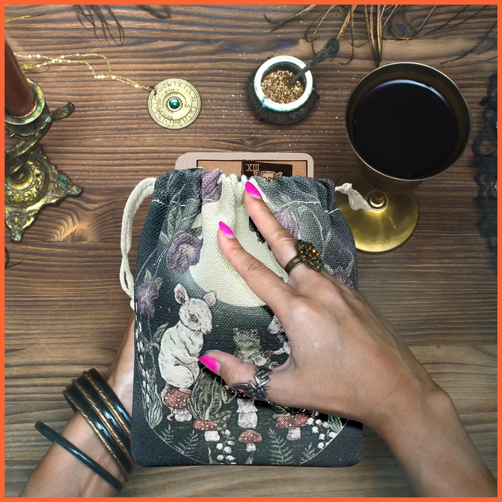 Túi Đựng Bài Tarot Hình Chuột Và Ếch Kích Thước 5.12x7.09 Inch