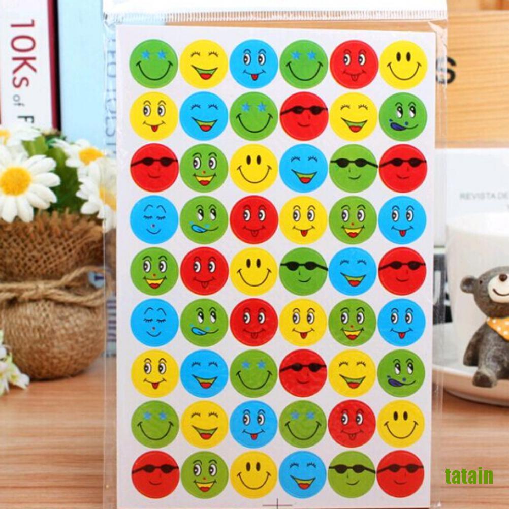 Bộ 10 Miếng Dán Khen Thưởng Hình Mặt Cười Vui Nhộn Cho Học Sinh