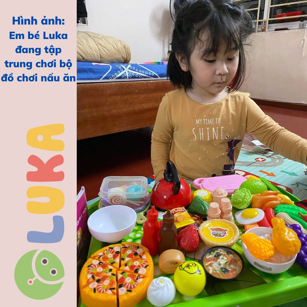 Đồ chơi trẻ em nấu ăn Luka dụng cụ đồ dùng nhà bếp cho bé từ 2 tuổi tập làm đầu bếp