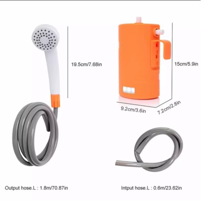 Vòi sen dã ngoại chạy pin xạc tích hợp 4400 mAh