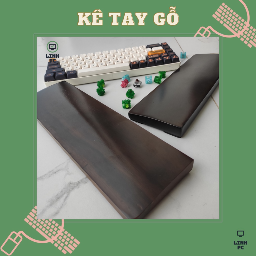 Kê Tay Bàn Phím Gỗ Tự Nhiên || Kê tay Phím cơ || Muồng Vàng/Đen || Chống Trượt