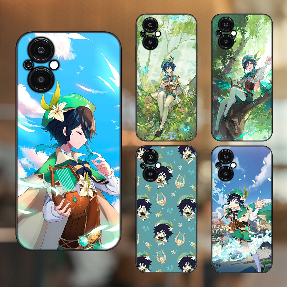 Ốp lưng Oppo Reno 8Z 5G viền đen in hình Venti Genshin Impact