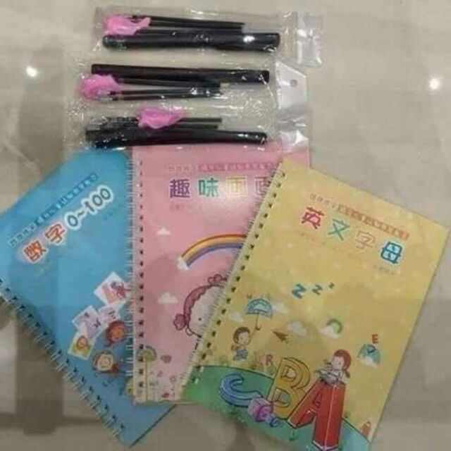 3Tập tô tự xóa tặng kèm 3bút