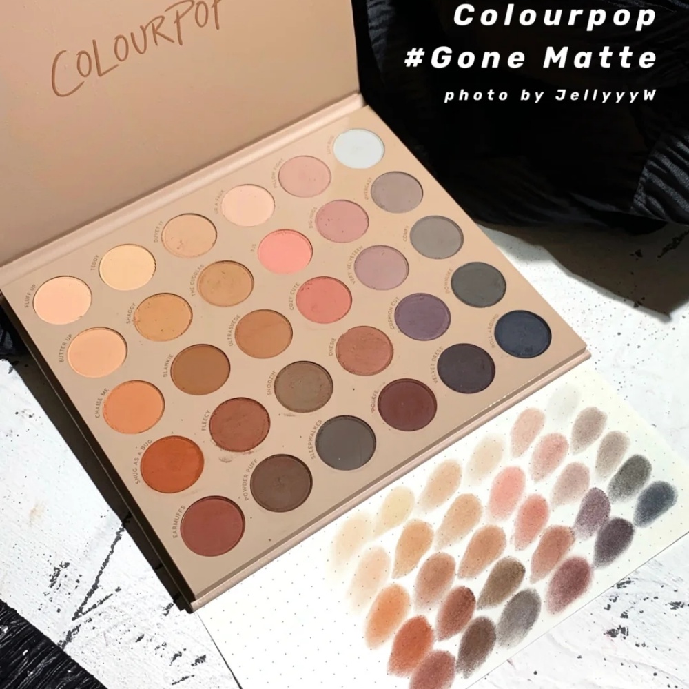 Bảng phấn mắt 30 ô Colourpop Gone Matte trang điểm lâu trôi, bền màu