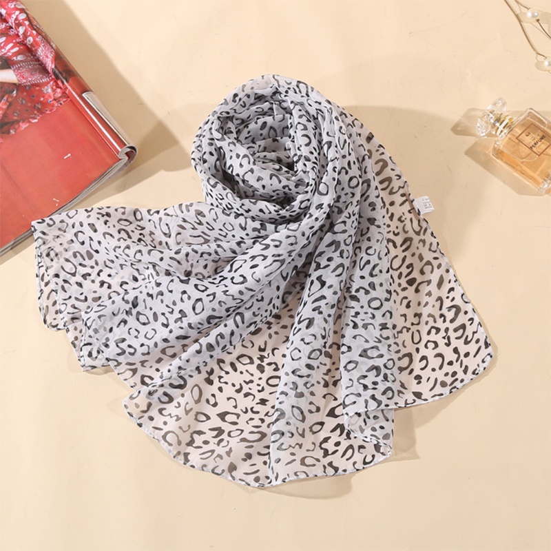 Khăn Choàng Cổ Chiffon In Họa Tiết Da Báo Phong Cách Hồi Giáo Dành Cho Nữ