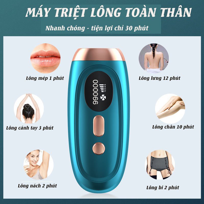 Máy triệt lông vĩnh viễn - Công nghệ IPL mới giúp trẻ hóa làn da TẶNG KÈM  01 kính + 01 dao cạo + 01 gel