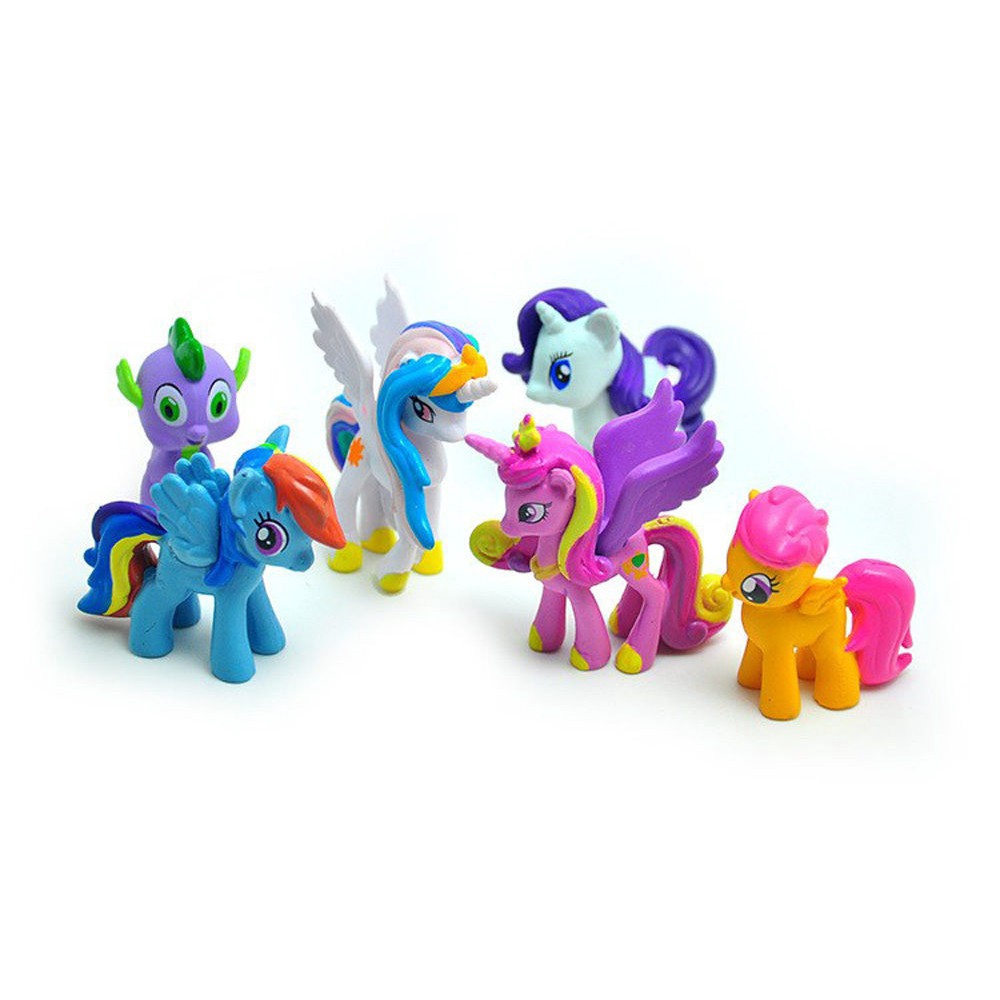 Set 12 Mô Hình Ngựa Pony Bằng Pvc Dùng Trang Trí Bánh Kem